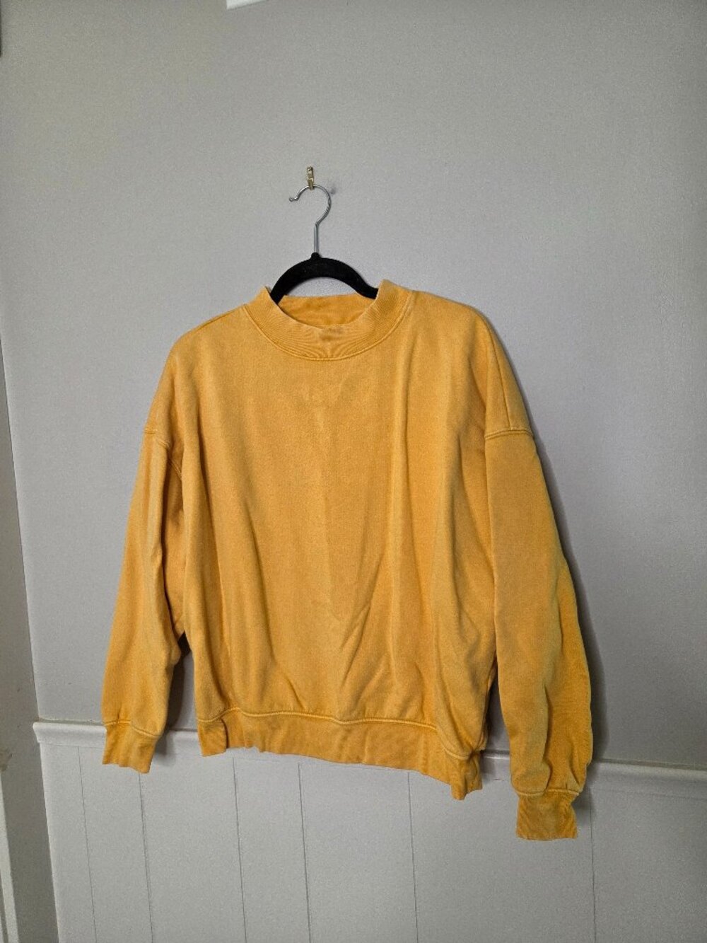 MADEWELL Solid Yellow Relaxed Mockneck Sweatshirt